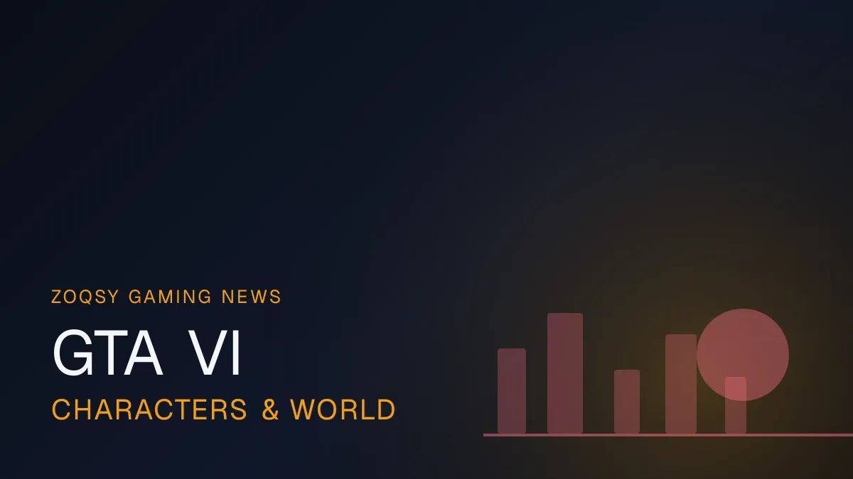 ZOQSY editorial graphic about GTA VI's characters and setting